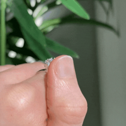 Crystal bloom fidget ring in silver