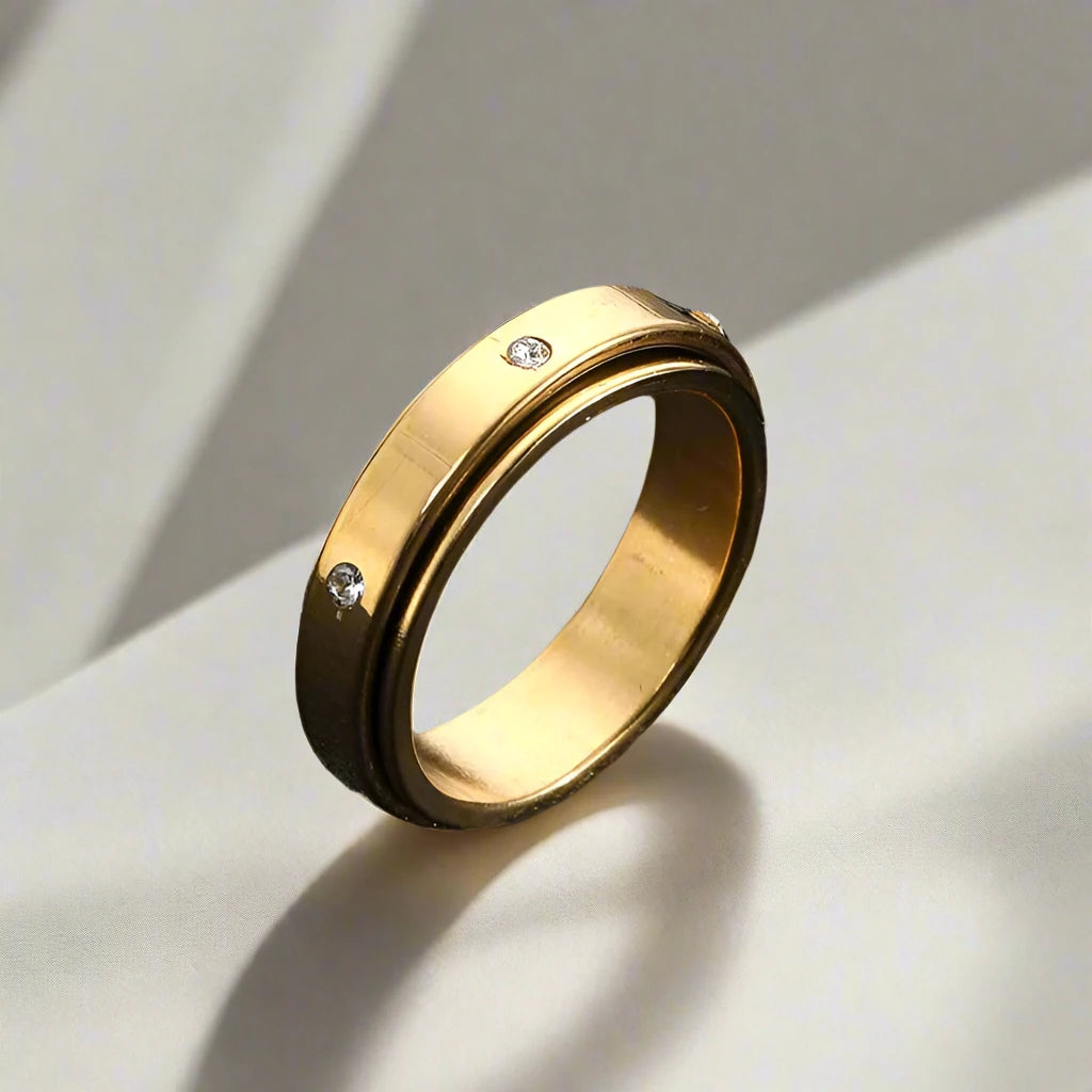 Gold sparkly band fidget ring